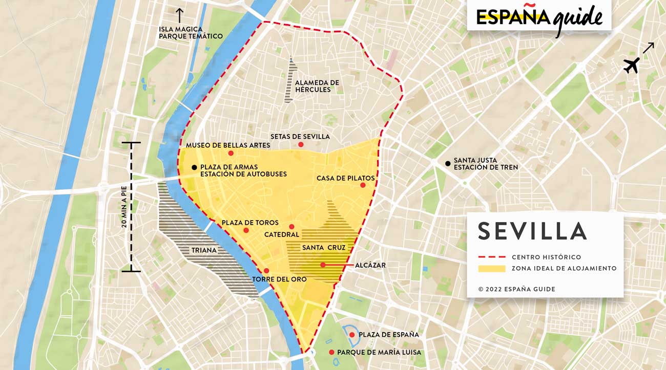 Mapa de las mejores zonas para alojarse en Sevilla durante tus próximas vacaciones